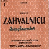 Zahvalnica Novi Sad